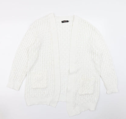 Womens UK Size M Choice White Cardigan Jumper