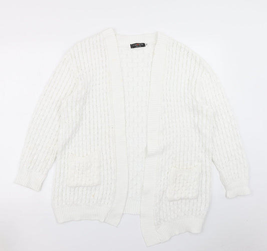 Womens UK Size M Choice White Cardigan Jumper
