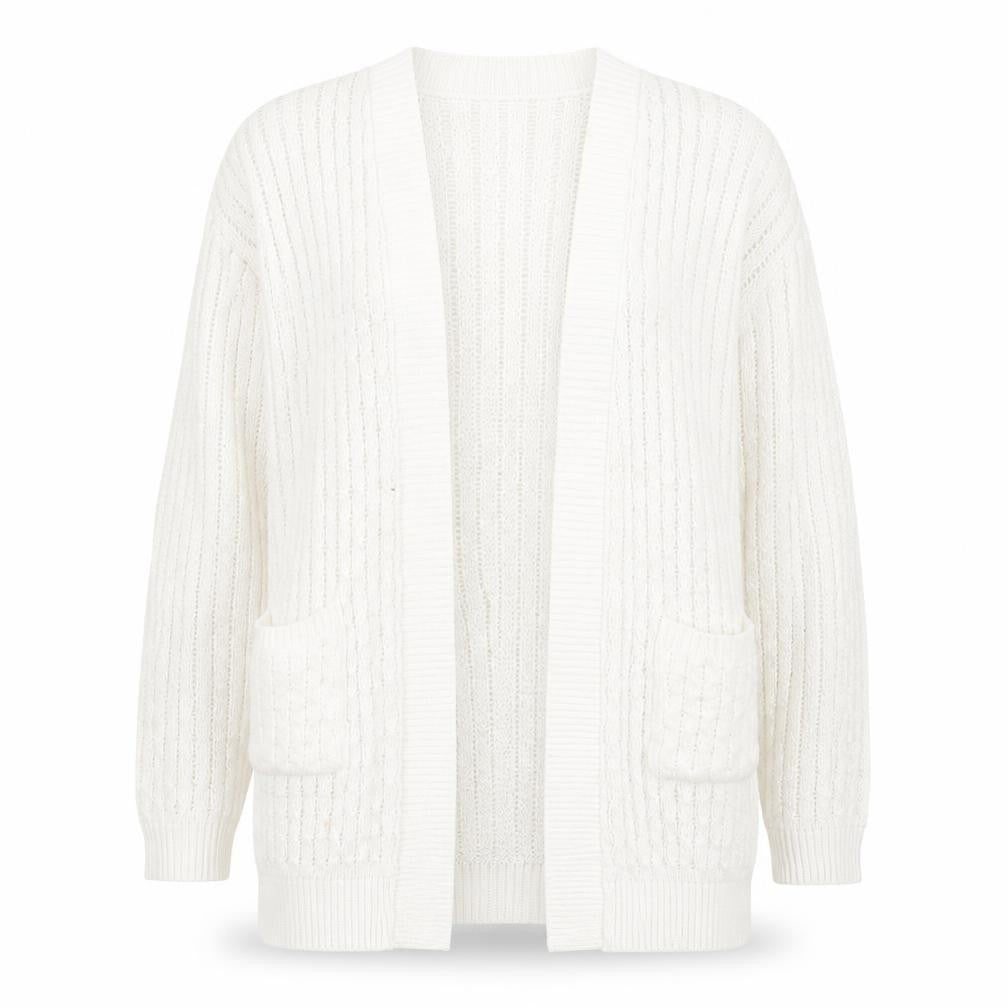 Womens UK Size M Choice White Cardigan Jumper