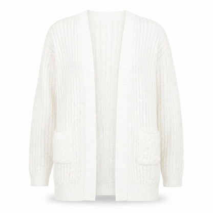 Womens UK Size M Choice White Cardigan Jumper
