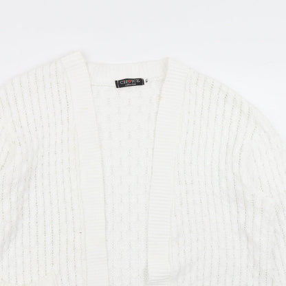 Womens UK Size M Choice White Cardigan Jumper
