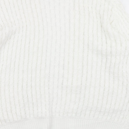 Womens UK Size M Choice White Cardigan Jumper