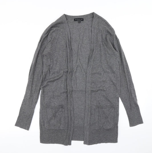 F&F Womens Grey  Knit Cardigan Jumper Size 6