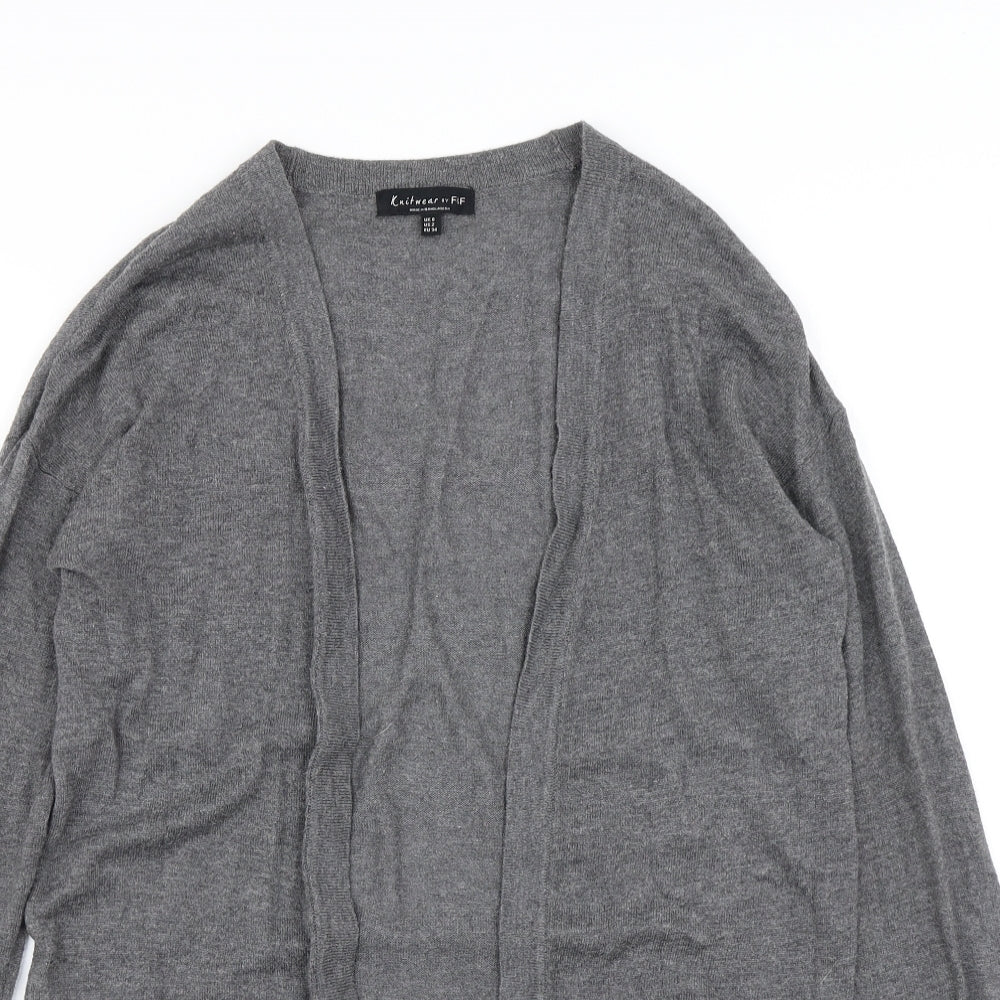 F&F Womens Grey  Knit Cardigan Jumper Size 6
