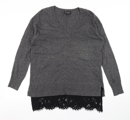 Womens UK Size 8 Topshop Grey Pullover Jumper