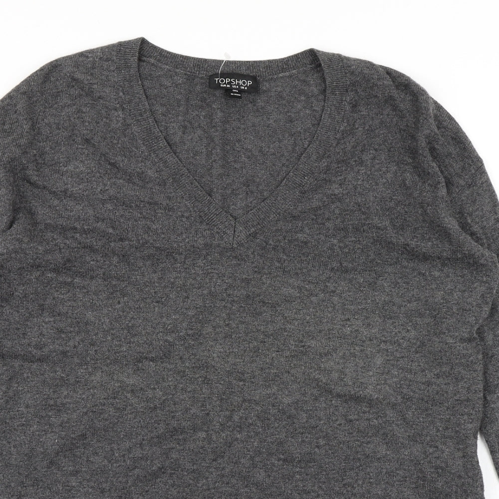 Womens UK Size 8 Topshop Grey Pullover Jumper