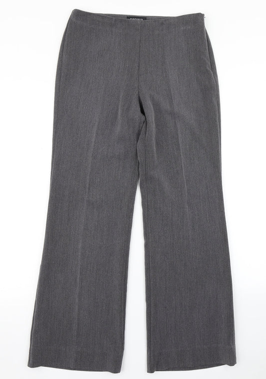 Womens UK Size 10 Papaya Regular Fit Dress Pants Grey Trousers