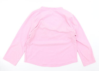 Secret Possesions Womens Pink Solid Fleece Top Pyjama Top Size M