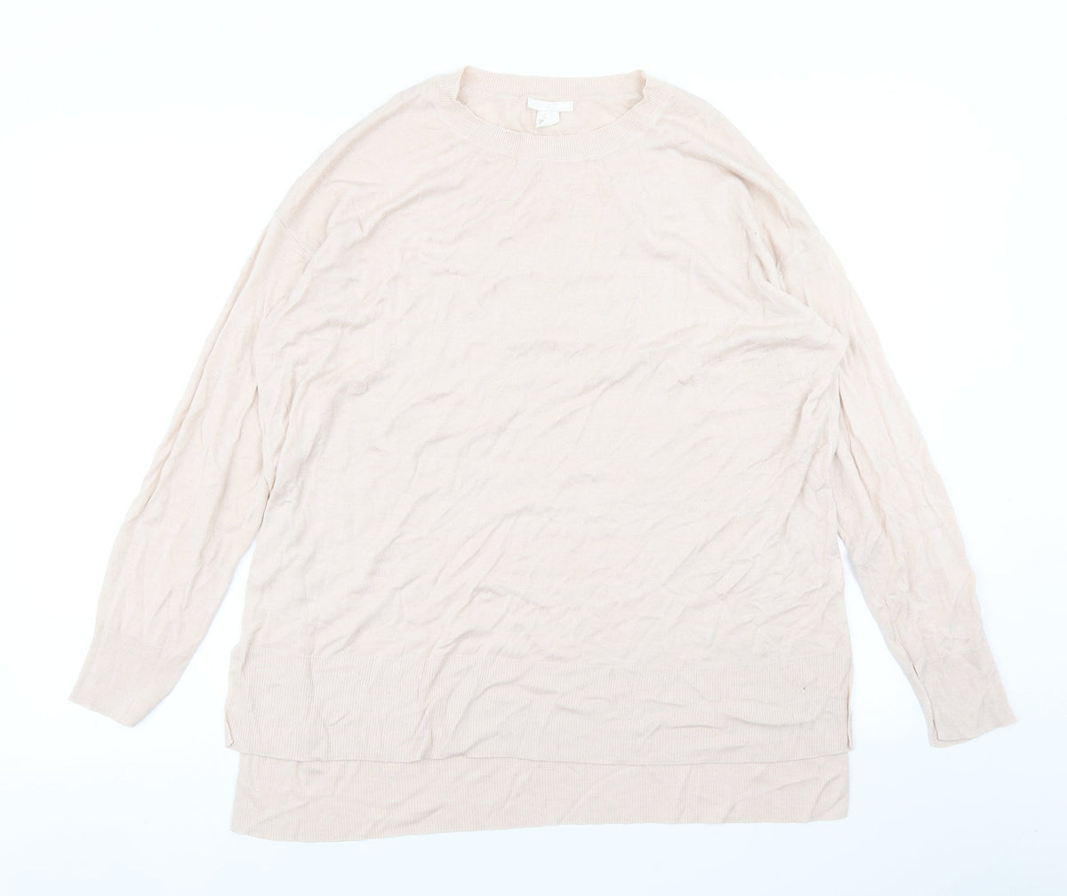 Womens UK Size L H&M Beige Pullover Jumper