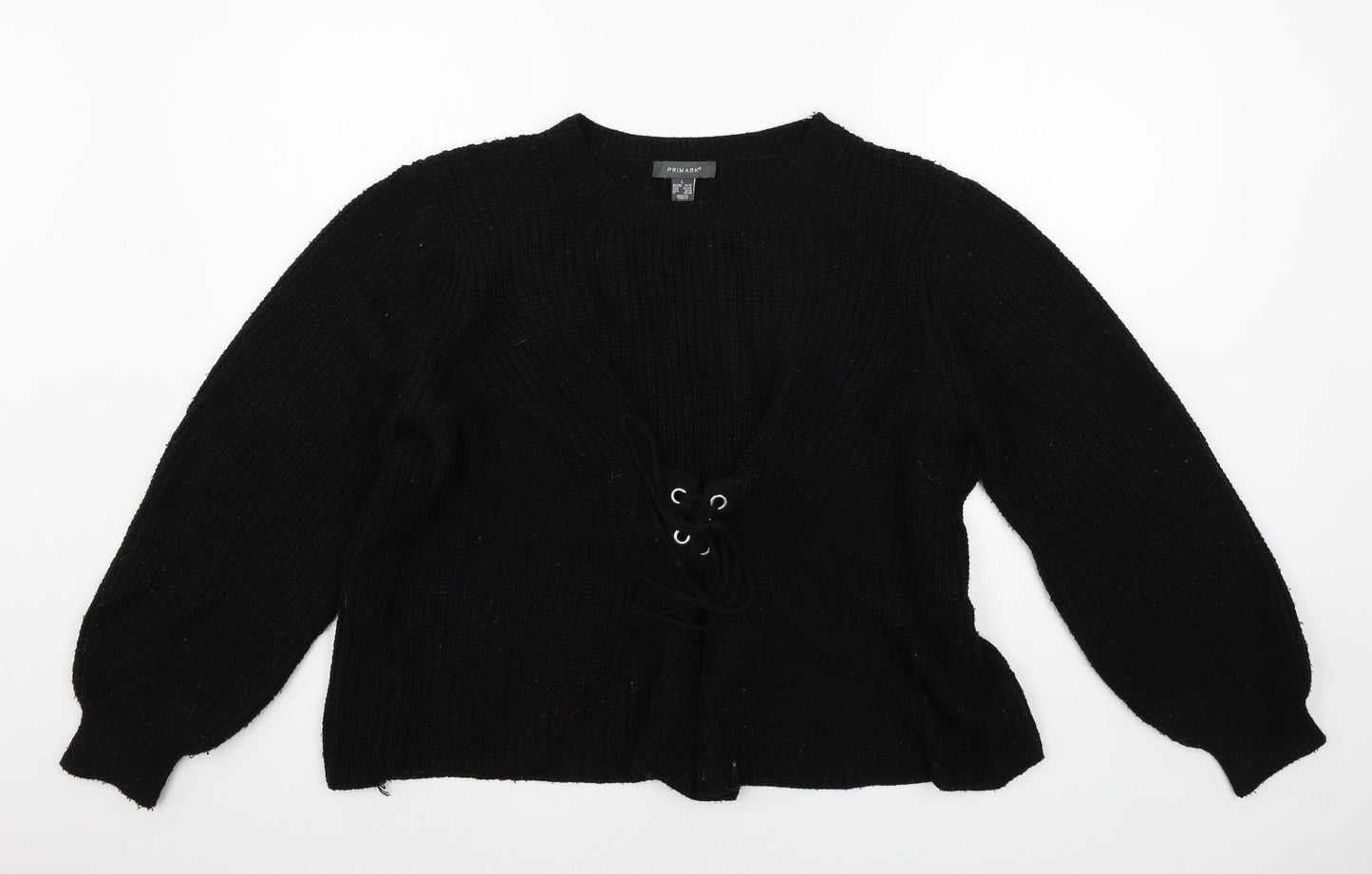 Primark Womens Black  Knit Pullover Jumper Size 14