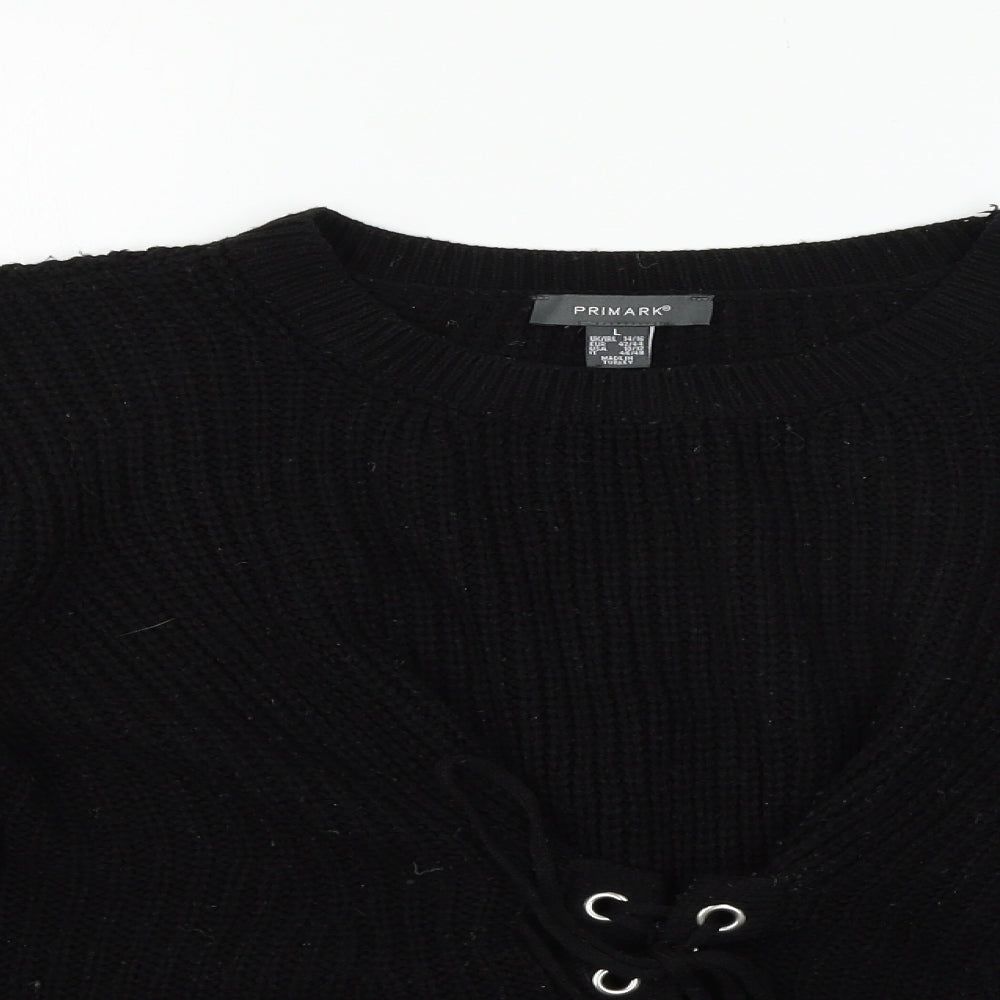 Primark Womens Black  Knit Pullover Jumper Size 14