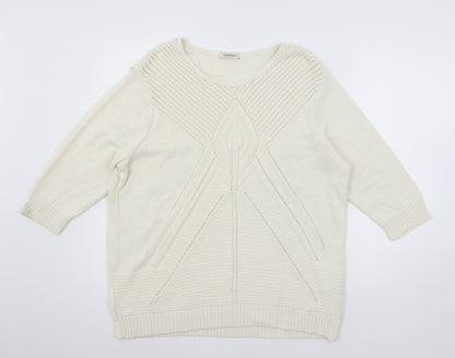 Damart Womens White  Knit Pullover Jumper Size 18