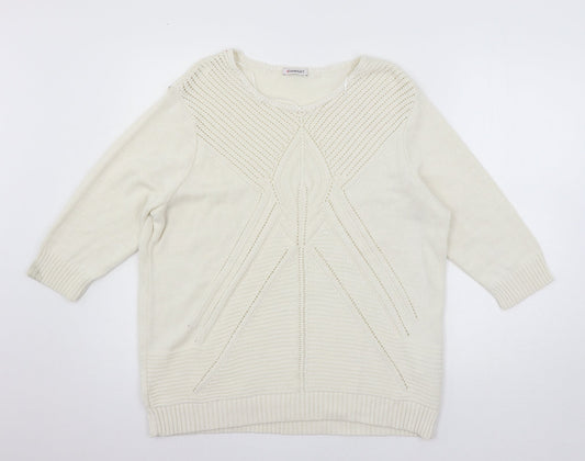 Damart Womens White  Knit Pullover Jumper Size 18
