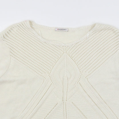 Damart Womens White  Knit Pullover Jumper Size 18