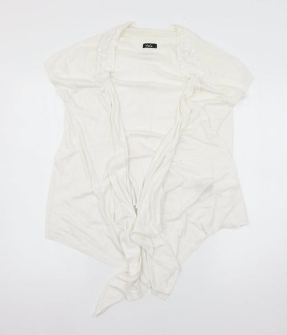 Womens UK Size L Marks and Spencer White Cardigan Jumper
