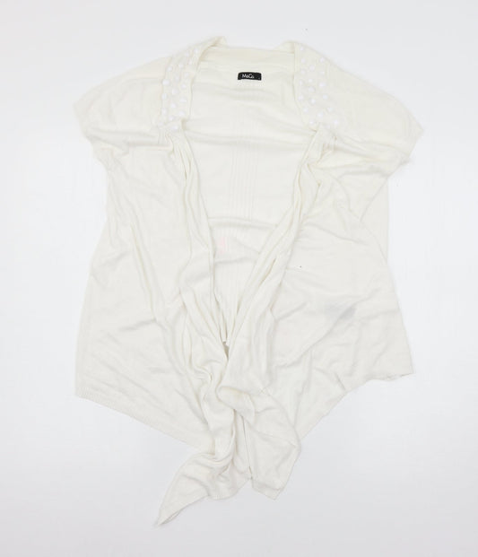 Womens UK Size L Marks and Spencer White Cardigan Jumper