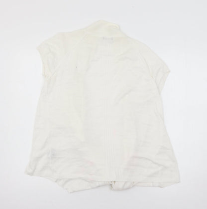 Womens UK Size L Marks and Spencer White Cardigan Jumper