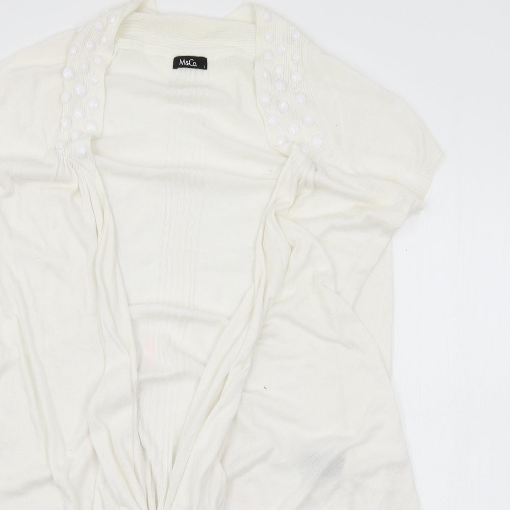 Womens UK Size L Marks and Spencer White Cardigan Jumper