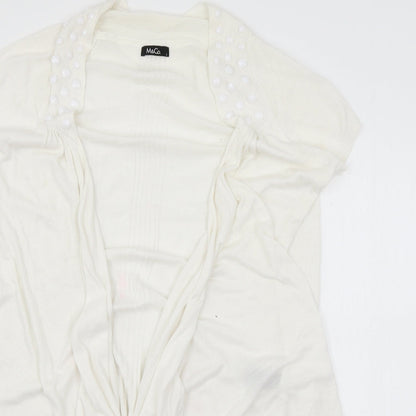 Womens UK Size L Marks and Spencer White Cardigan Jumper