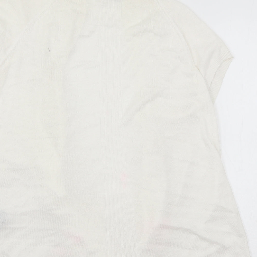 Womens UK Size L Marks and Spencer White Cardigan Jumper