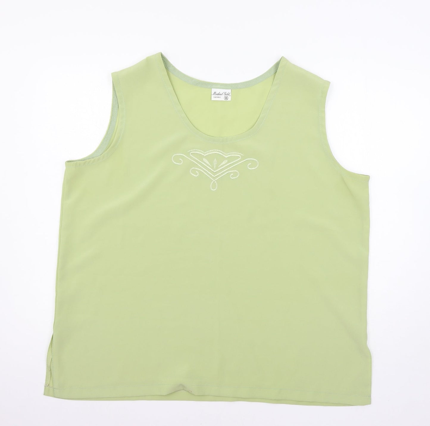Womens UK Size 2XL Michael Gold Green Basic Blouse