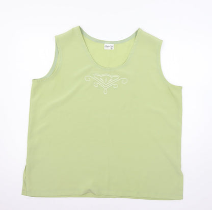Womens UK Size 2XL Michael Gold Green Basic Blouse