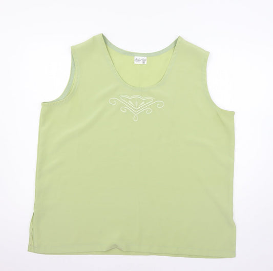 Womens UK Size 2XL Michael Gold Green Basic Blouse