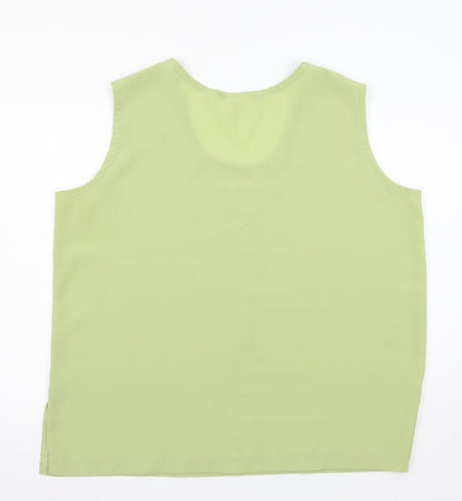 Womens UK Size 2XL Michael Gold Green Basic Blouse