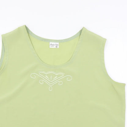 Womens UK Size 2XL Michael Gold Green Basic Blouse
