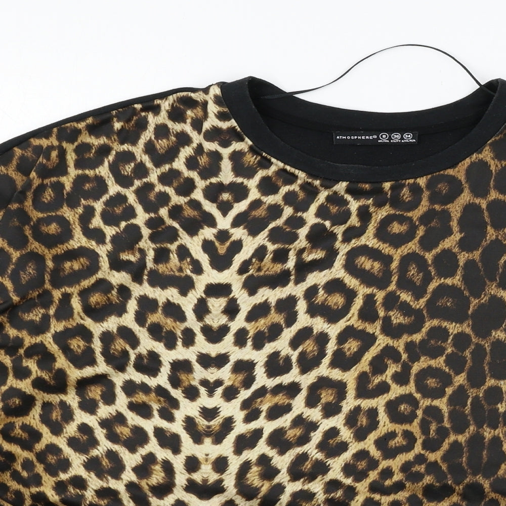 Womens UK Size 8 Atmosphere Black Basic T-Shirt