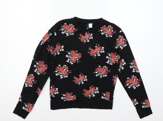 Womens UK Size XS Divided by H&M Black Pullover Sweatshirt