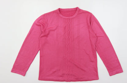 Womens UK Size L Sarah Hamilton Pink Pullover Jumper