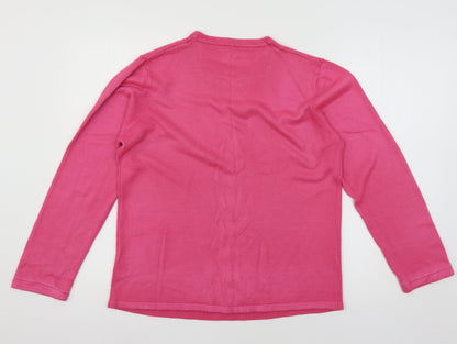 Womens UK Size L Sarah Hamilton Pink Pullover Jumper