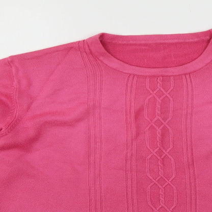 Womens UK Size L Sarah Hamilton Pink Pullover Jumper