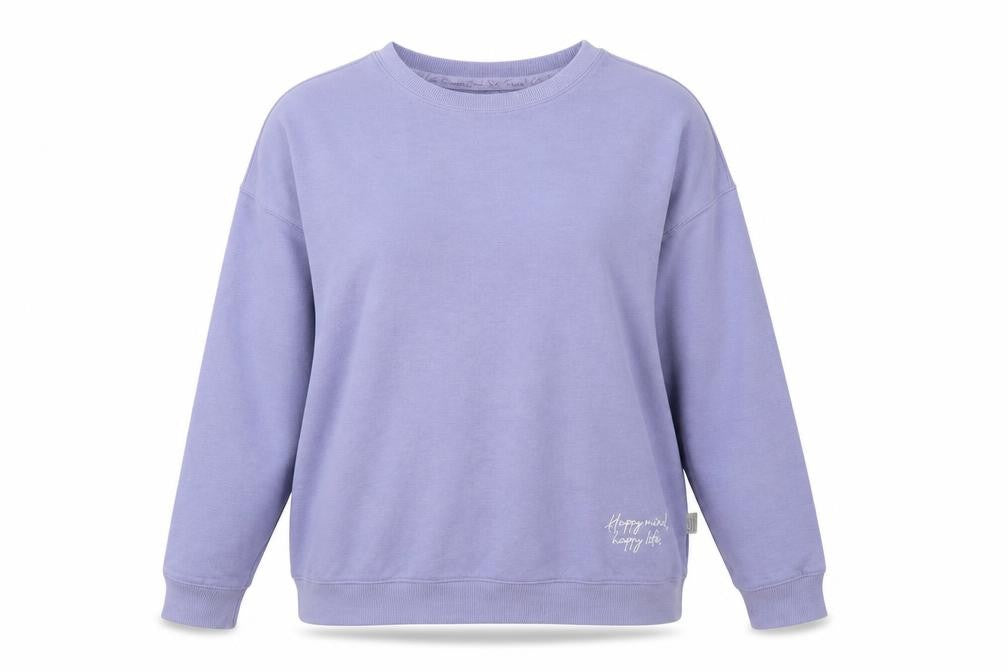 Front view of Love To Lounge women’s blue solid jersey top pyjama top, size UK 10