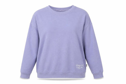 Front view of Love To Lounge women’s blue solid jersey top pyjama top, size UK 10
