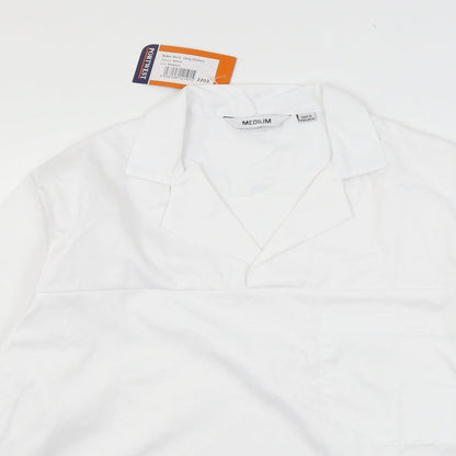 Mens UK Size M Portwest White  Button-Up Long Sleeve Casual Shirt