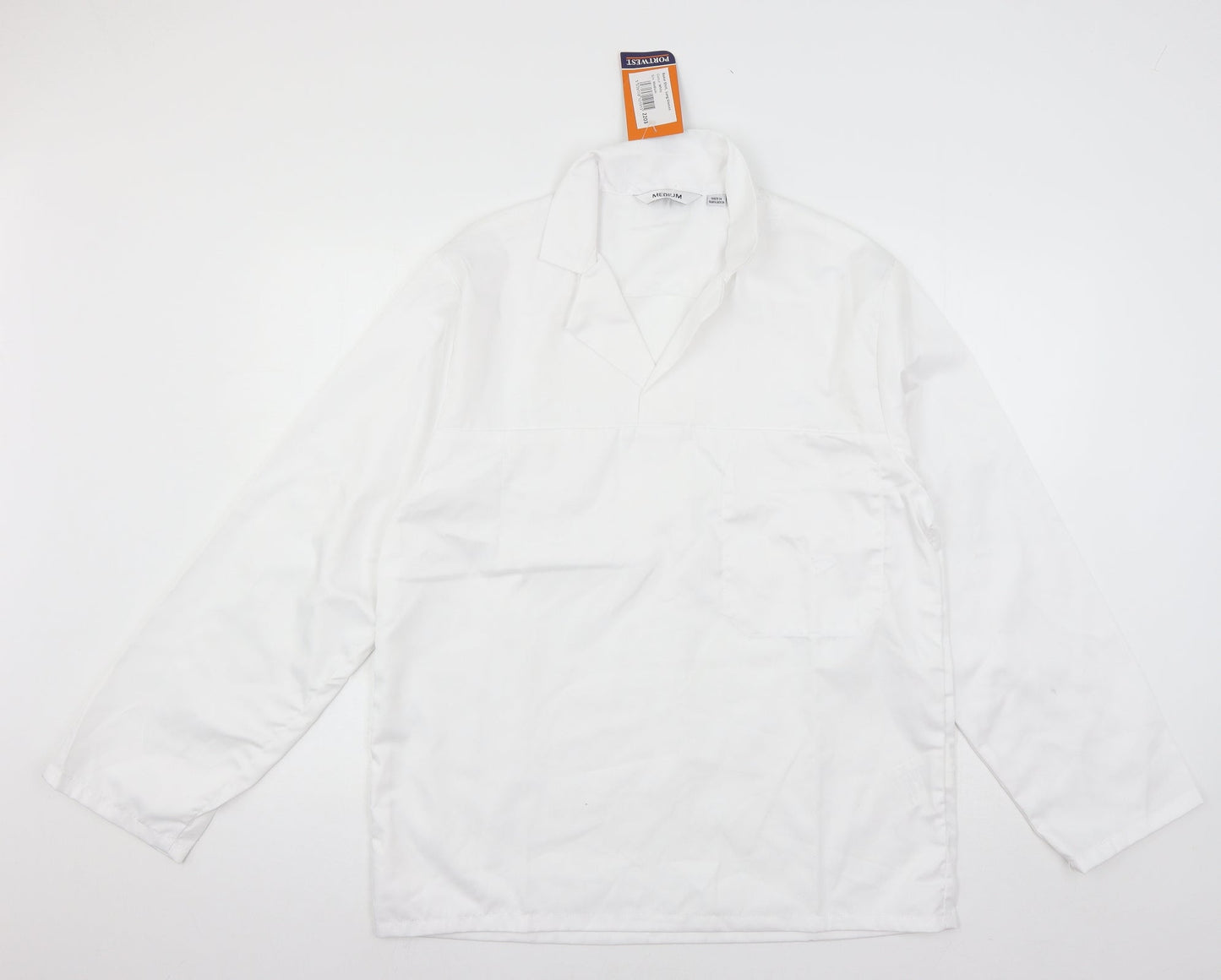 Mens UK Size M Portwest White  Button-Up Long Sleeve Casual Shirt