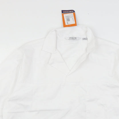 Mens UK Size M Portwest White  Button-Up Long Sleeve Casual Shirt