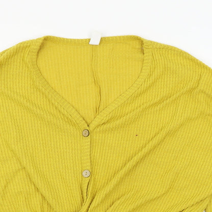 CY Womens Yellow  Knit Cardigan Jumper Size L