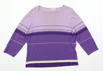 Womens UK Size L Planet Purple Pullover Jumper