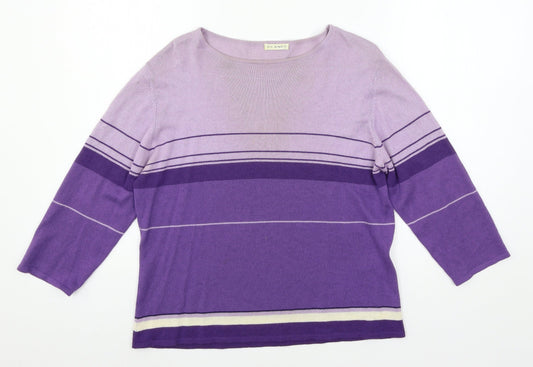 Womens UK Size L Planet Purple Pullover Jumper