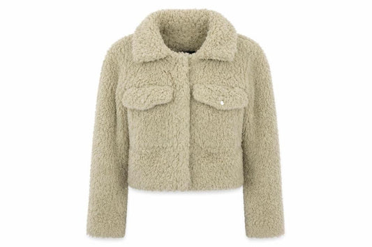 Front view of Rising women’s beige microfibre jacket, size S