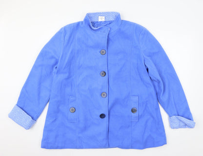Womens UK Size 20 Anne De Lancay Blue Pea Coat