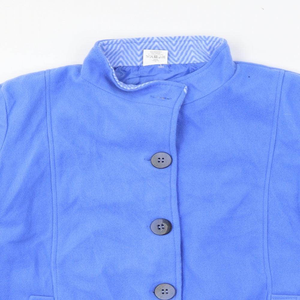 Womens UK Size 20 Anne De Lancay Blue Pea Coat