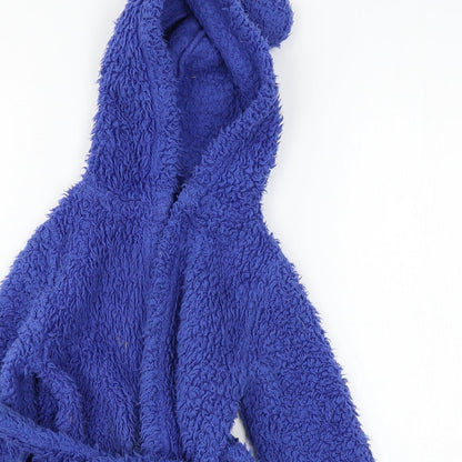 Dunelm Boys Blue Solid Microfibre  Robe Size 3-4 Years