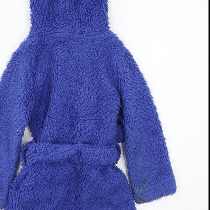 Dunelm Boys Blue Solid Microfibre  Robe Size 3-4 Years