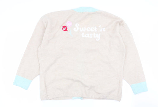 Divided by H&M Womens Beige   Cardigan Jumper Size S