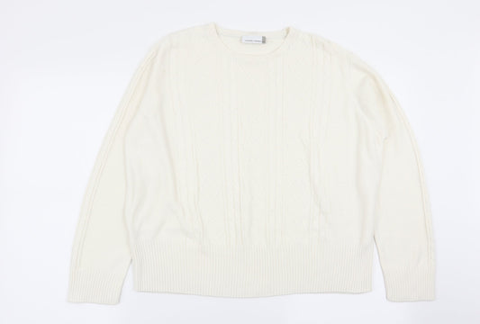 Country Casuals Womens White Geometric  Pullover Jumper Size L