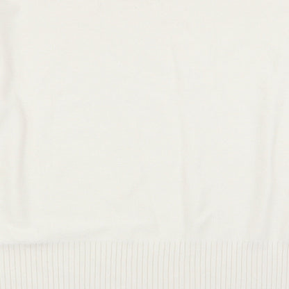 Country Casuals Womens White Geometric  Pullover Jumper Size L